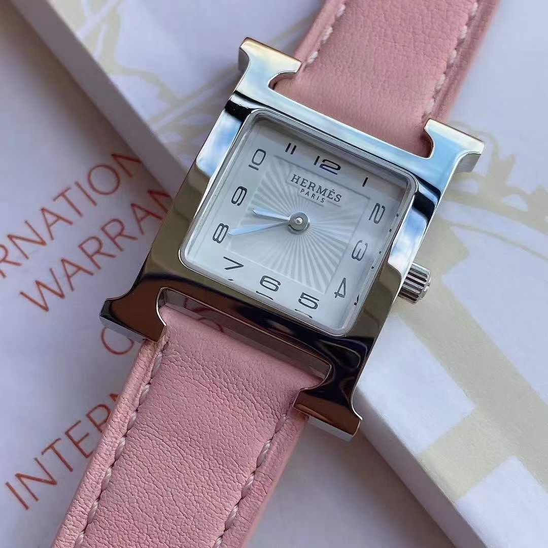 Hermès 爱马仕H型粉红色表带女表