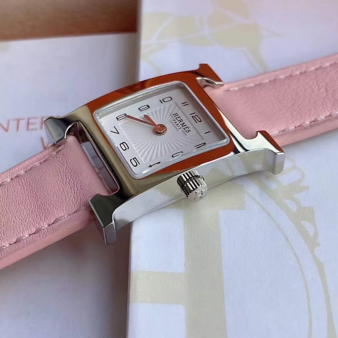 Hermès 爱马仕H型粉红色表带女表