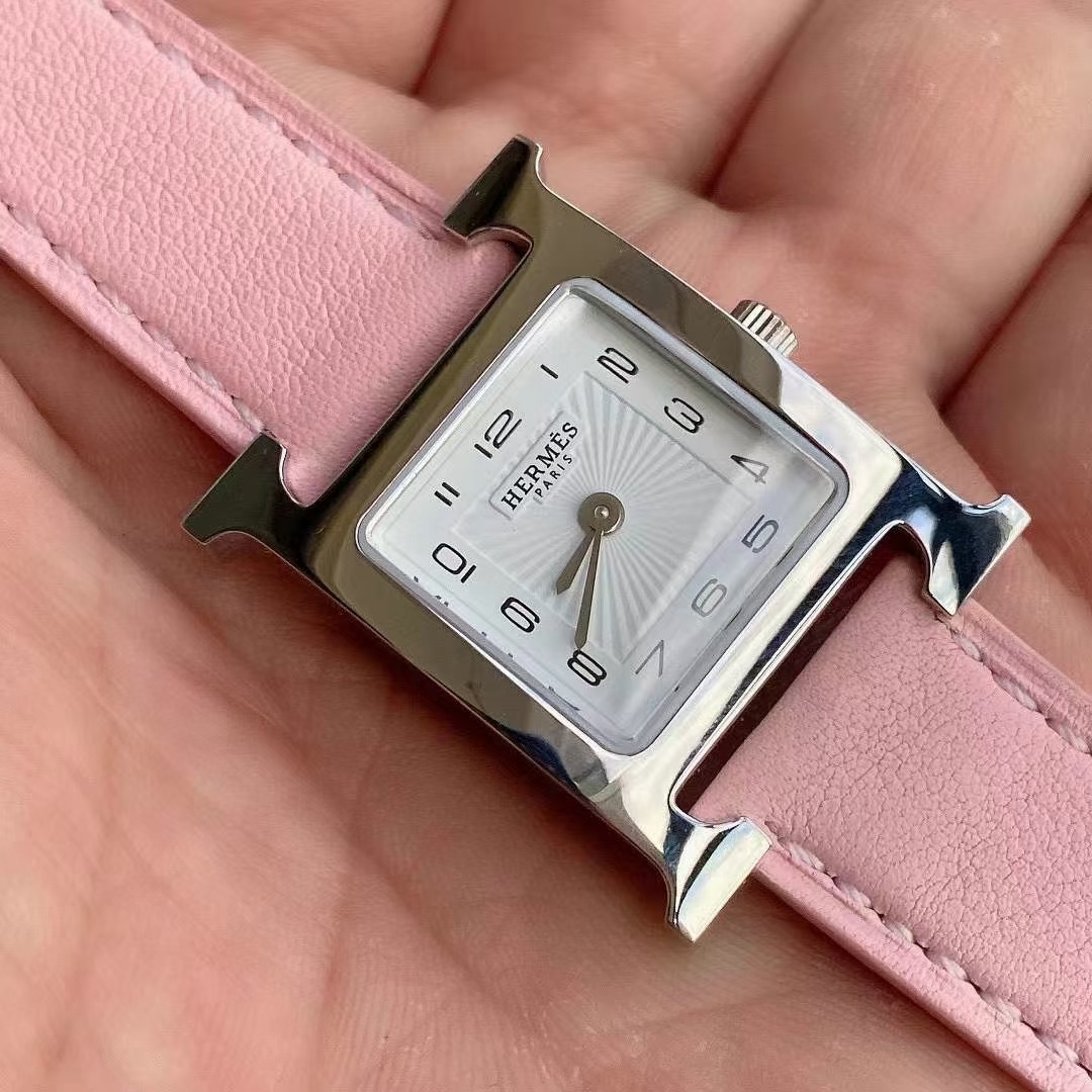 Hermès 爱马仕H型粉红色表带女表