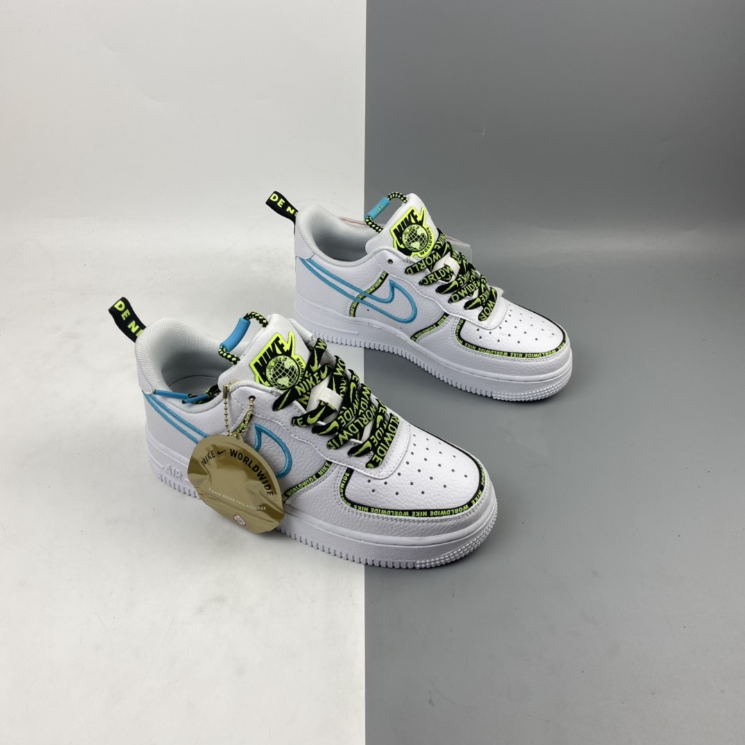 220 Nk Air Force 1 “Worldwide”Black/Flash Crimson-Green 世界版图 CK7213-100