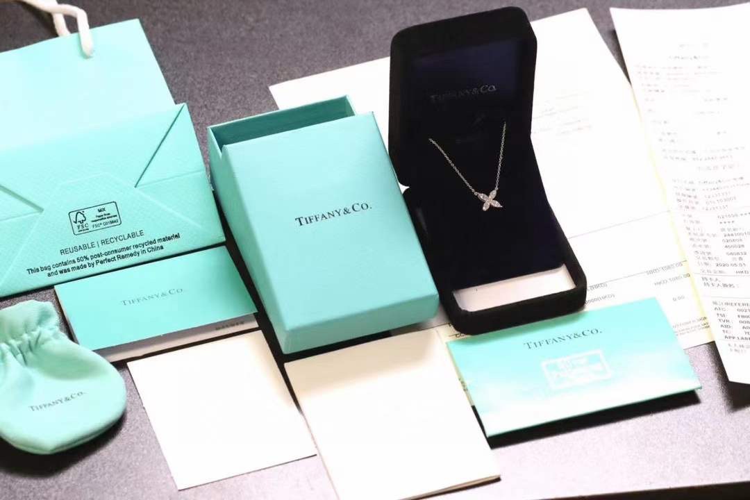 Tiffany & Co. Tiffany&Co.水滴型四叶草 锁骨项链 纯银