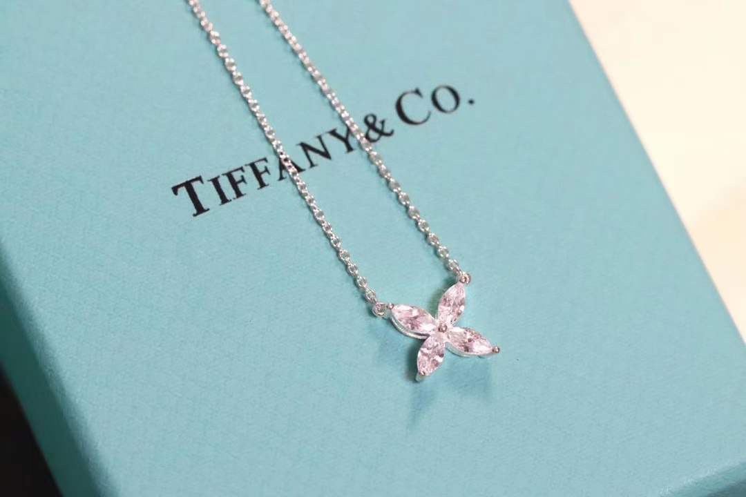 Tiffany & Co. Tiffany&Co.水滴型四叶草 锁骨项链 纯银
