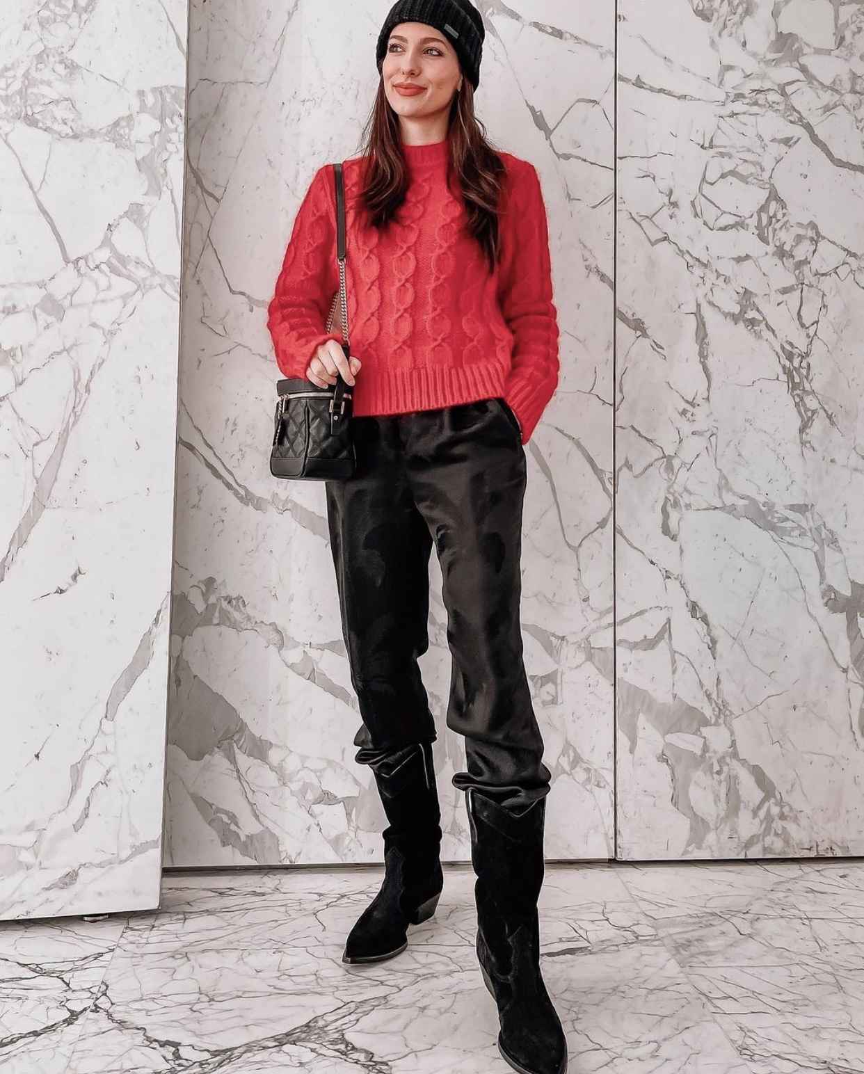 Saint laurent Ysl 80’s 𝙑𝙖𝙣𝙞𝙩𝙮 方形水桶化妆包 649779黑色