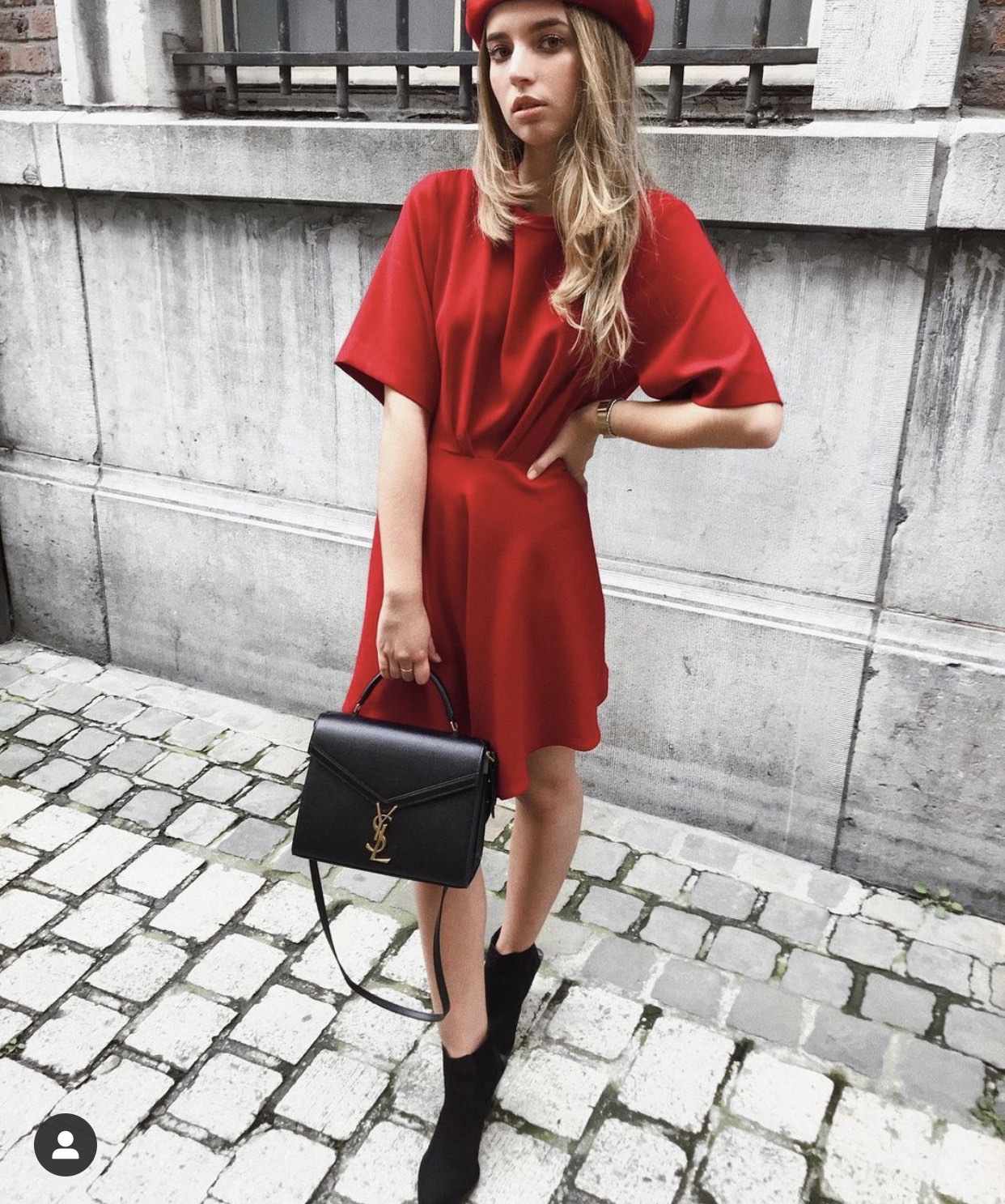 Saint Laurent Ysl CASSANDRA鱼子酱纹手拎包 578000黑色