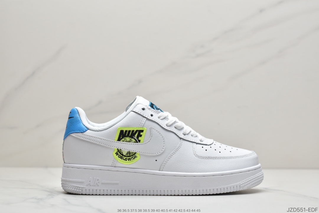 140 耐克Nike Air Force 1 ‘07 白蓝黄 彩虹小钩 CT1414-101