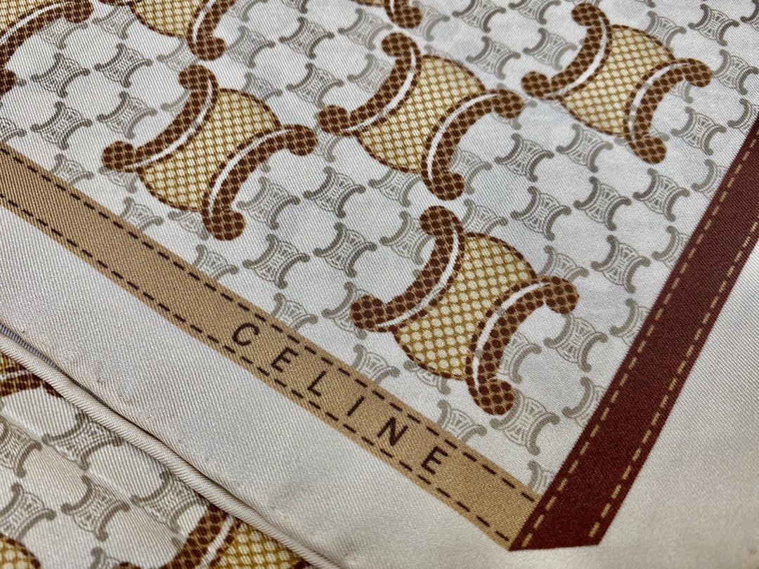 CELINE赛琳精髓凯旋门标志真丝方巾