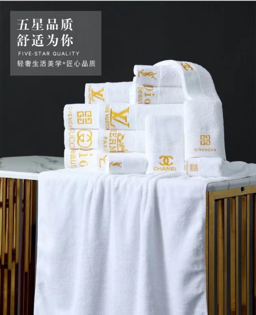 Luxury White Towel Set - Premium Cotton Bath, Hand & Face Towels with Gold Embroidery 1 Luxury White Towel Set - Premium Cotton Bath, Hand & Face Towels with Gold Embroidery