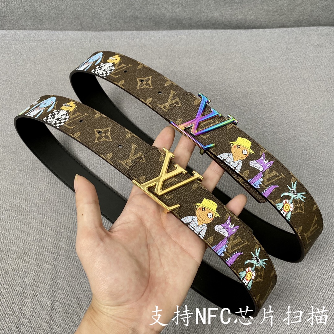 Louis Vuitton Belts Calfskin Canvas Cowhide Spring Collection