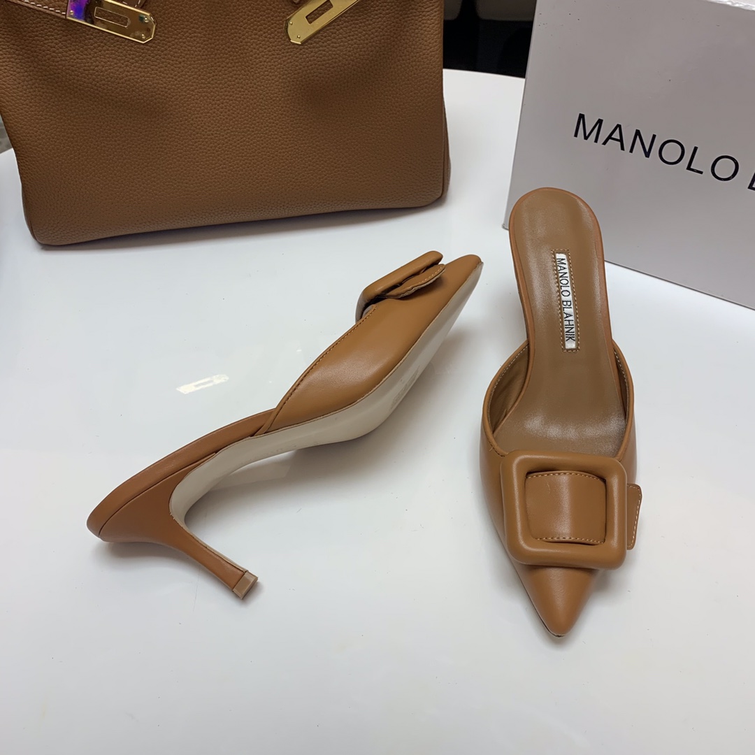 Manolo Blahnik Summer Heeled Mules with Buckle Detail - Elegant and Chic 6 i1615011915 9679 4