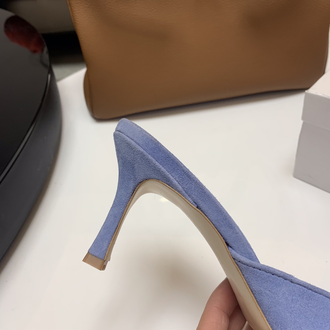 Manolo Blahnik Summer New Style Suede Mules with Crystal Buckle - Elegant 9 i1615011969 7164 8