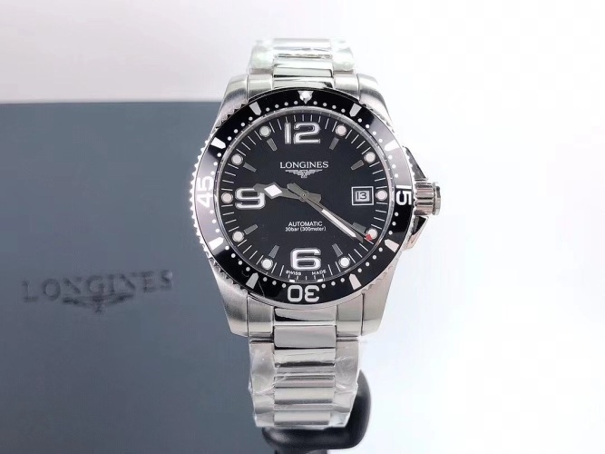 Longines Conquest Men's Stainless Steel Automatic Watch, Black Dial, 41mm 1 Longines Conquest Men's Stainless Steel Automatic Watch, Black Dial, 41mm
