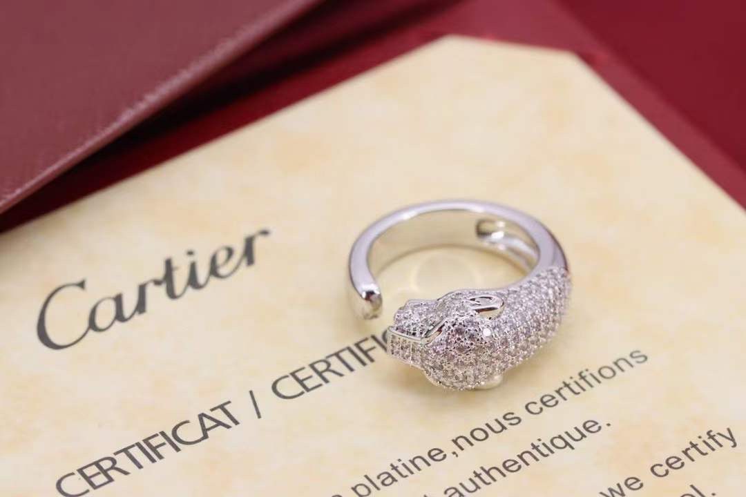 Cartier Cartier 高级珠宝系列 猎豹半钻豹子头戒指