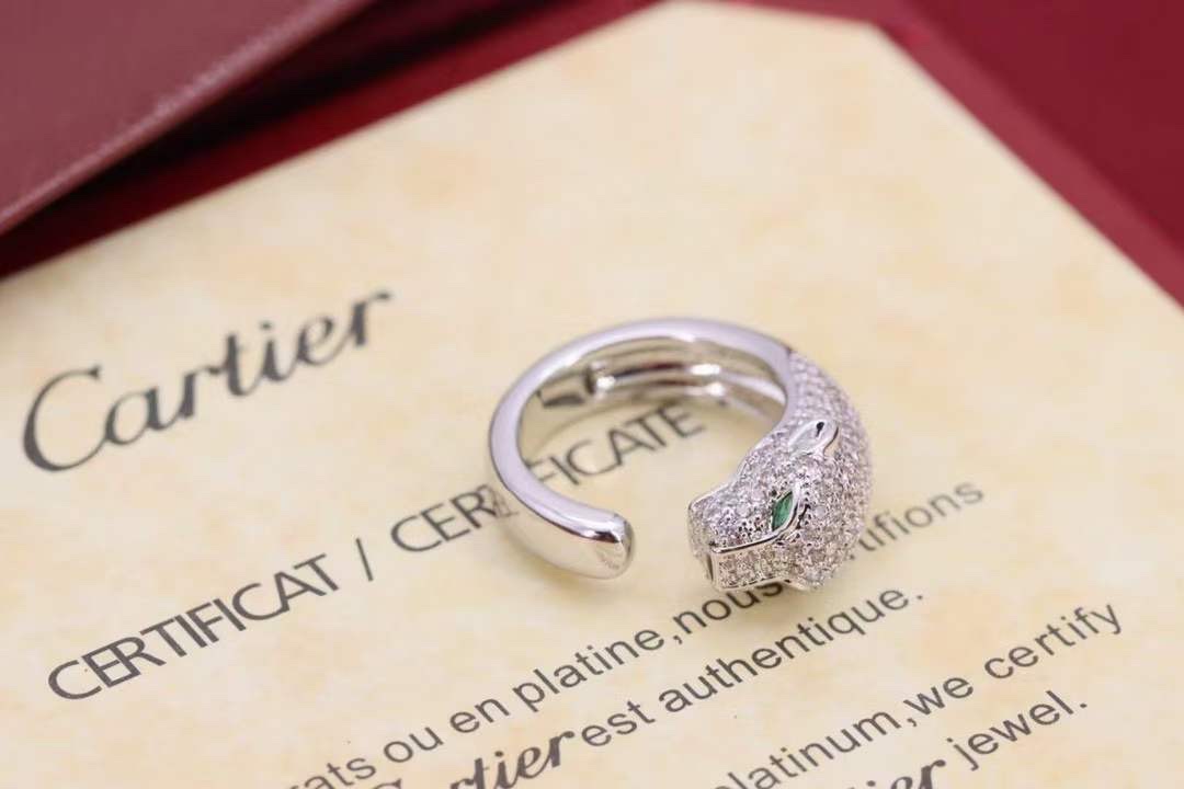 Cartier Cartier 高级珠宝系列 猎豹半钻豹子头戒指