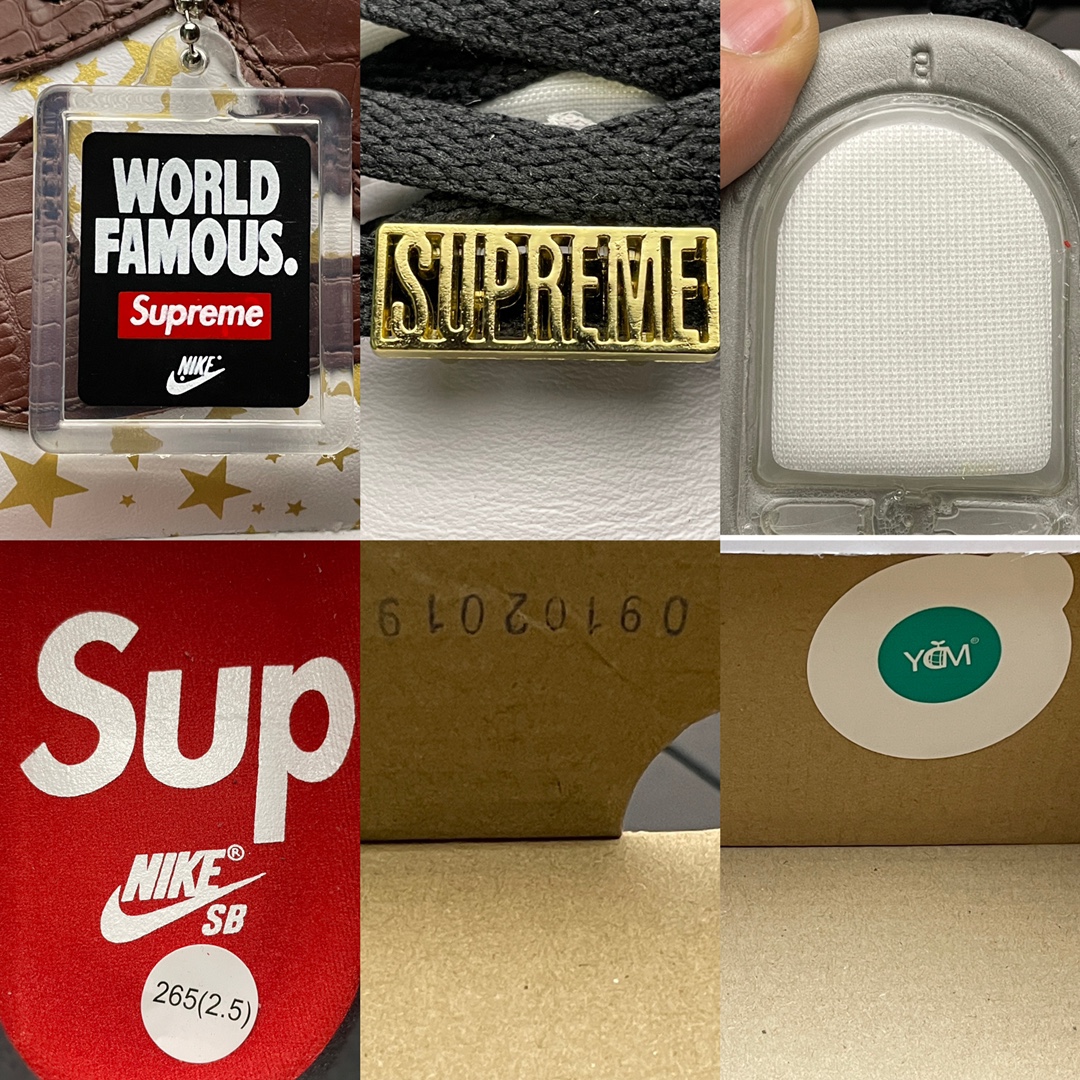 420 纯原版本 Supreme x Nike SB Dunk Low  ” Barkroot Brown ” 超限定联名低帮运动休闲板鞋 白红金 DH3228-103