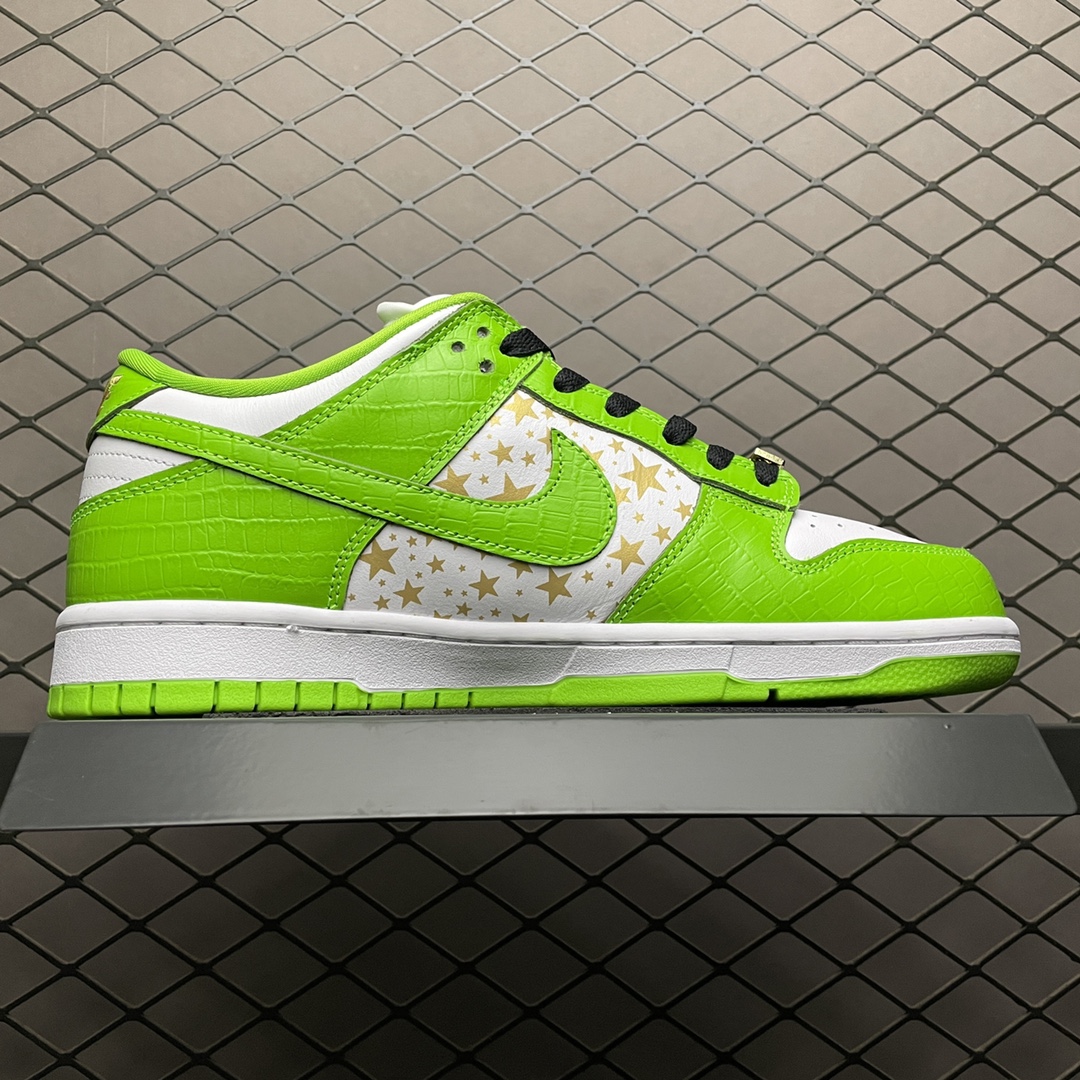 420 纯原版本 Supreme x Nike SB Dunk Low  ” Mean Green ” 白金绿 超限定联名低帮运动休闲板鞋 DH3228-101