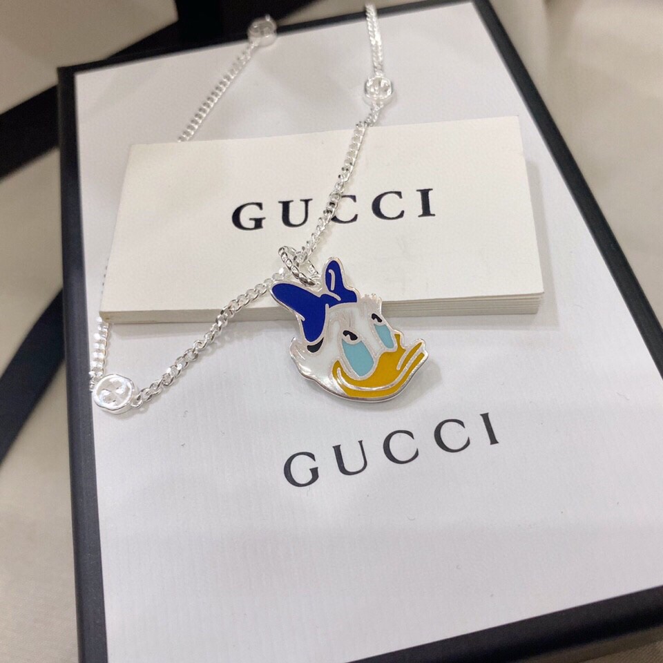 NO:101354,Gucci Gucci new 925 sterling silver black silk duck necklace size 45cm adjustable, Gucci necklace, gucci, gucci, necklace, pure silver19860909Gucci古驰新款925纯银黛丝鸭项链 尺寸45cm可调节,古驰项链,gucci,gucci,necklace,pure silver,Jewelry