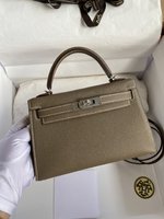 Hermes Kelly Handbags Crossbody & Shoulder Bags Elephant Grey Silver Hardware Epsom Mini