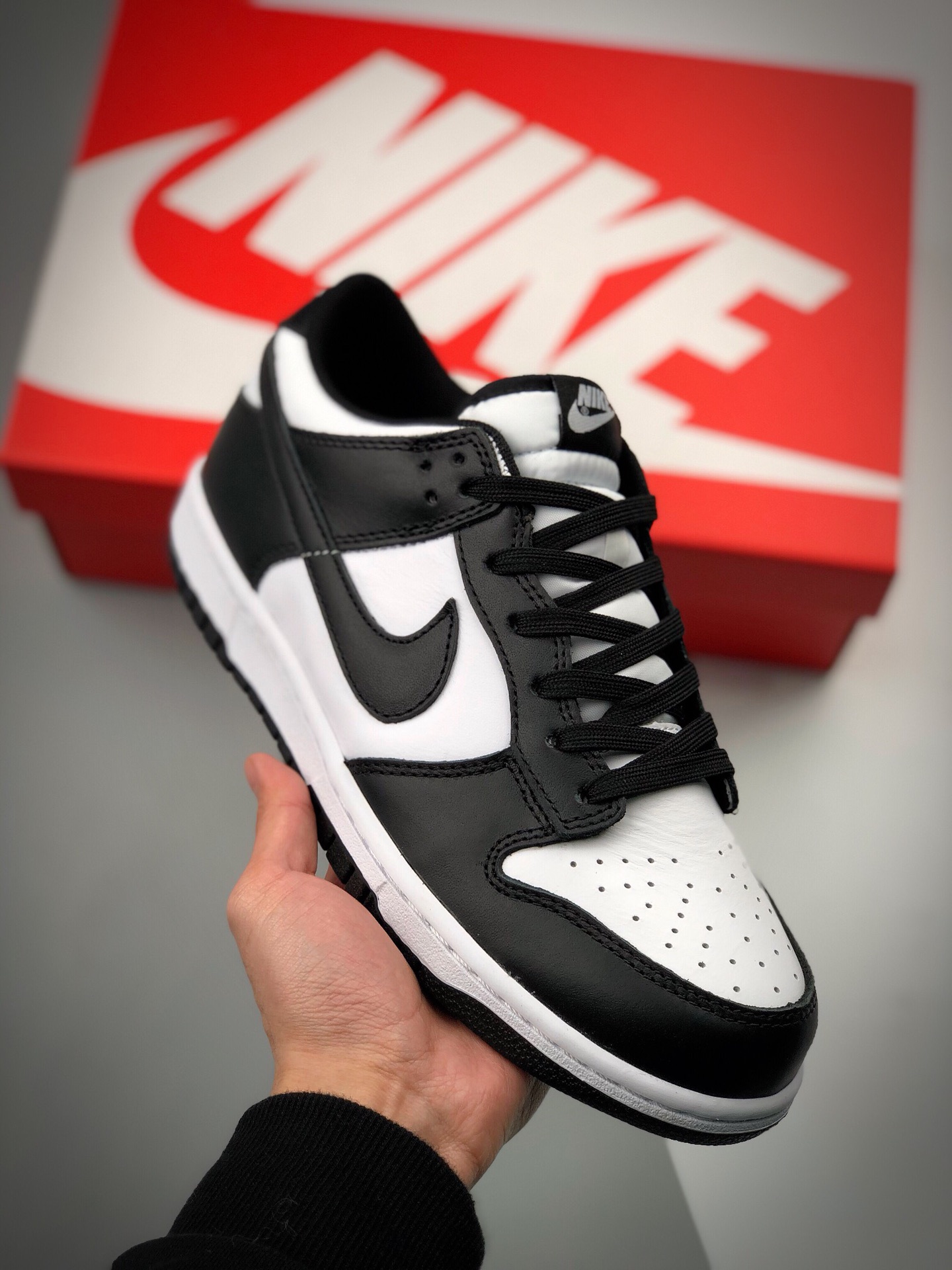 \NK SB Dunk low “white/black” blanco y negro panda Oreo, producción original pura de fábrica grande, piel ori…