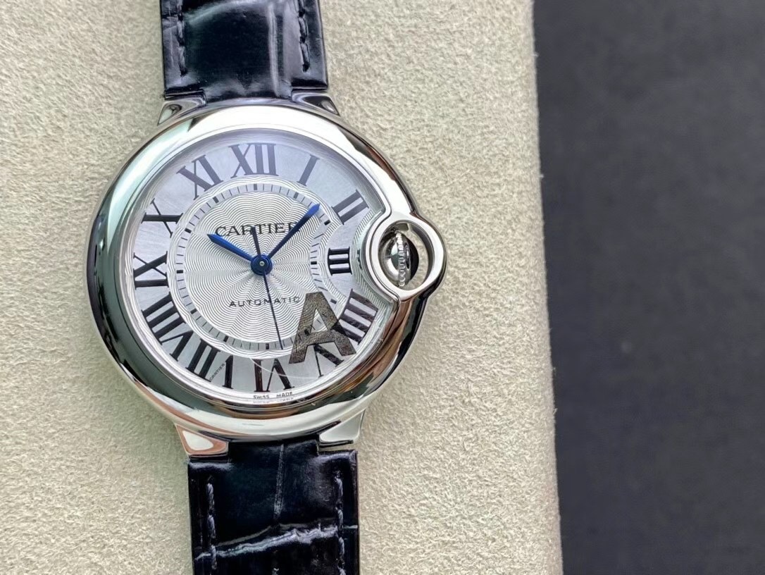 까르띠에 발롱블루 33mm V6공장 오토매틱 무브먼트 다이아 블루 스틸밴드 레플리카 42535