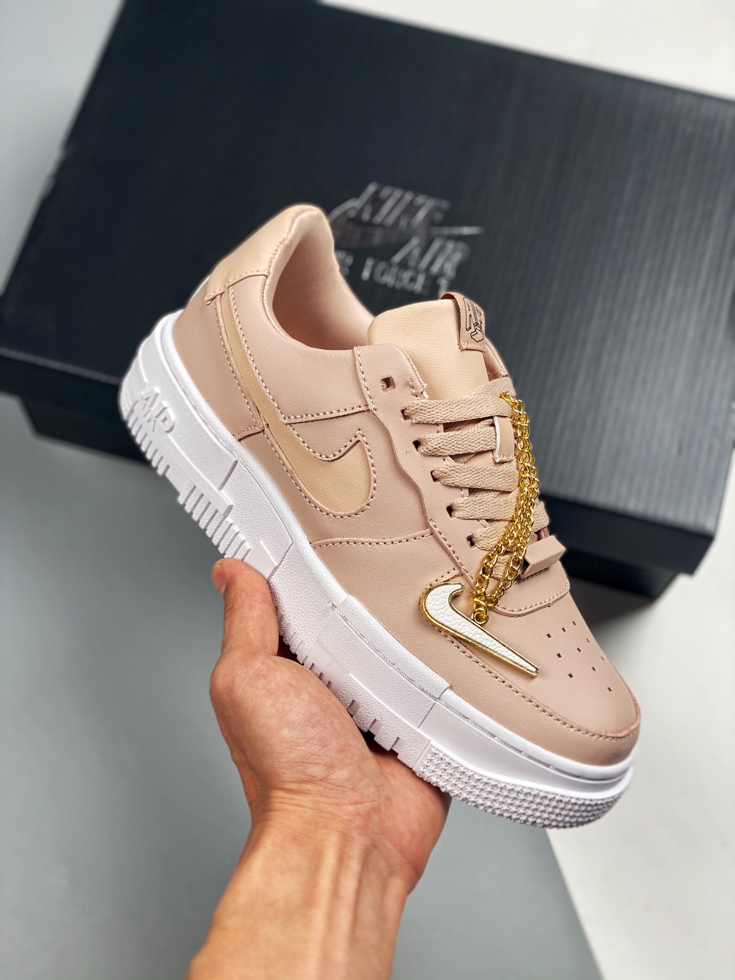 Air Force 1Pixel Píxel Rosa empolvado, horma y plantilla originales, auténtico Air Force, canal de comercio exterior, a…