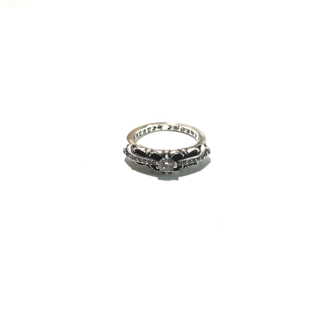 Chrome Hearts 新品上架𝐂𝐡𝐫𝐨𝐦𝐞 𝐡𝐞𝐚𝐫𝐬 克罗心十字花镶石戒指