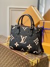 Cheap Replica Louis Vuitton LV Onthego Handbags Tote Bags Black Empreinte​ Mini M45659