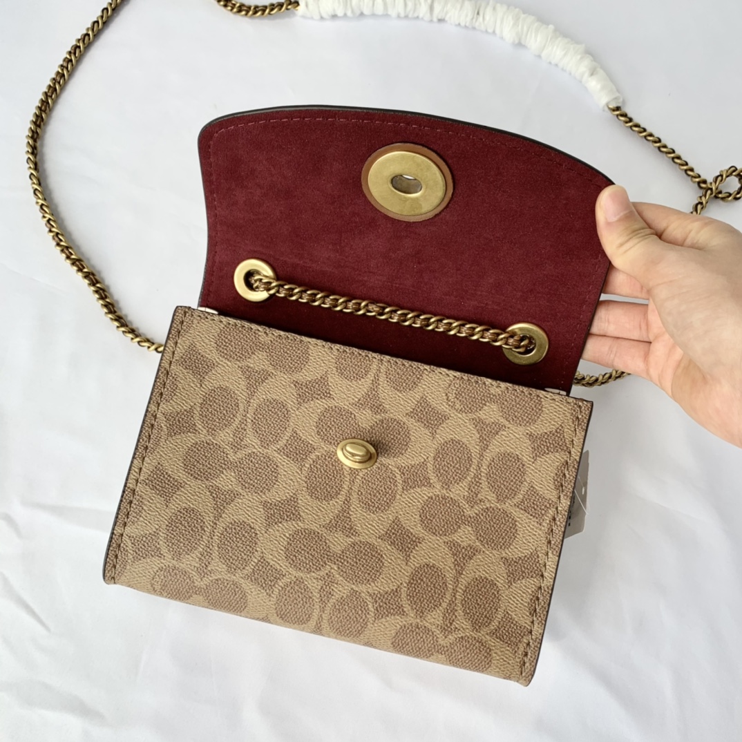Coach ～COACH 蔻驰 PARKER 拼色山茶花链条单肩包 34256纯