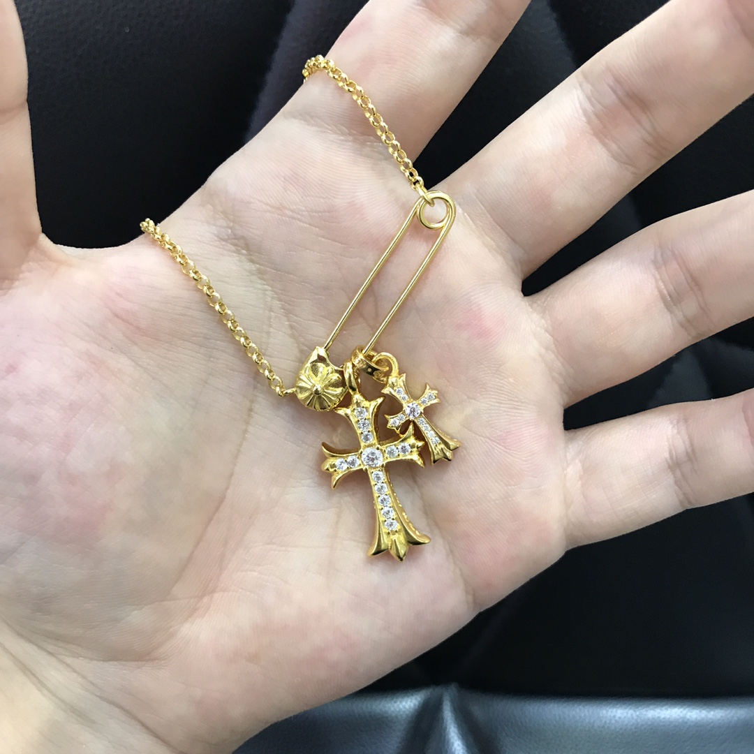 Chrome Hearts hearts 别针十字架项链