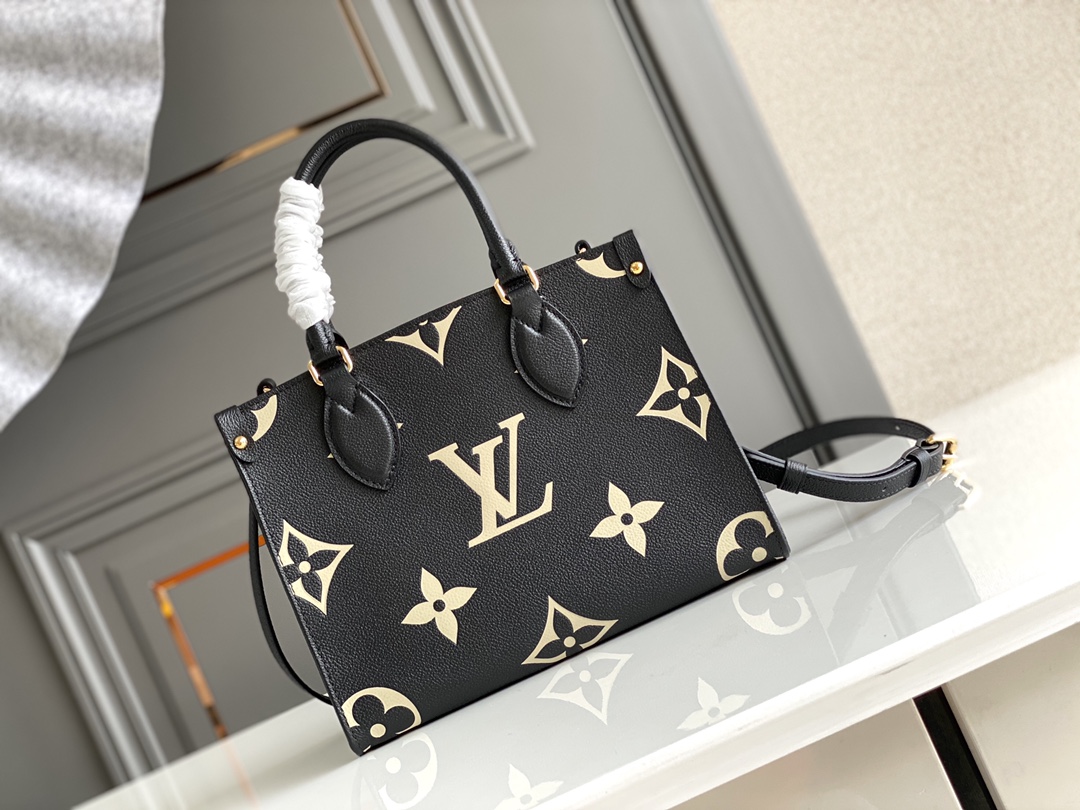 Louis Vuitton LV Onthego Handbags Tote Bags Empreinte​ Cowhide Mini