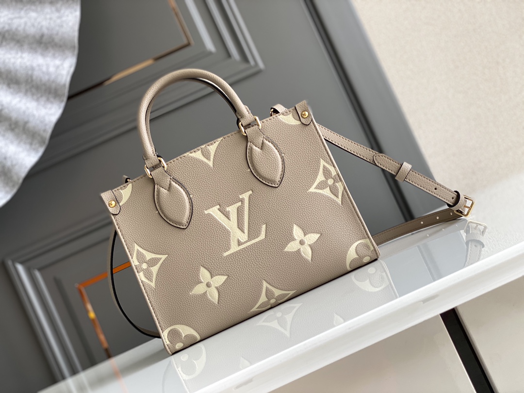 Louis Vuitton LV Onthego Handbags Tote Bags Empreinte​ Cowhide Mini