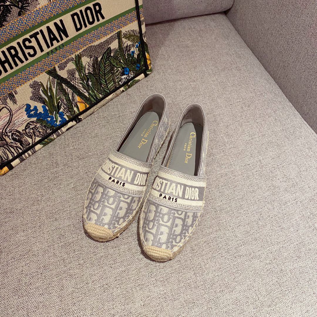 Dior Replicas
 Shoes Espadrilles Embroidery Hemp Rope Rubber Straw Woven Weave