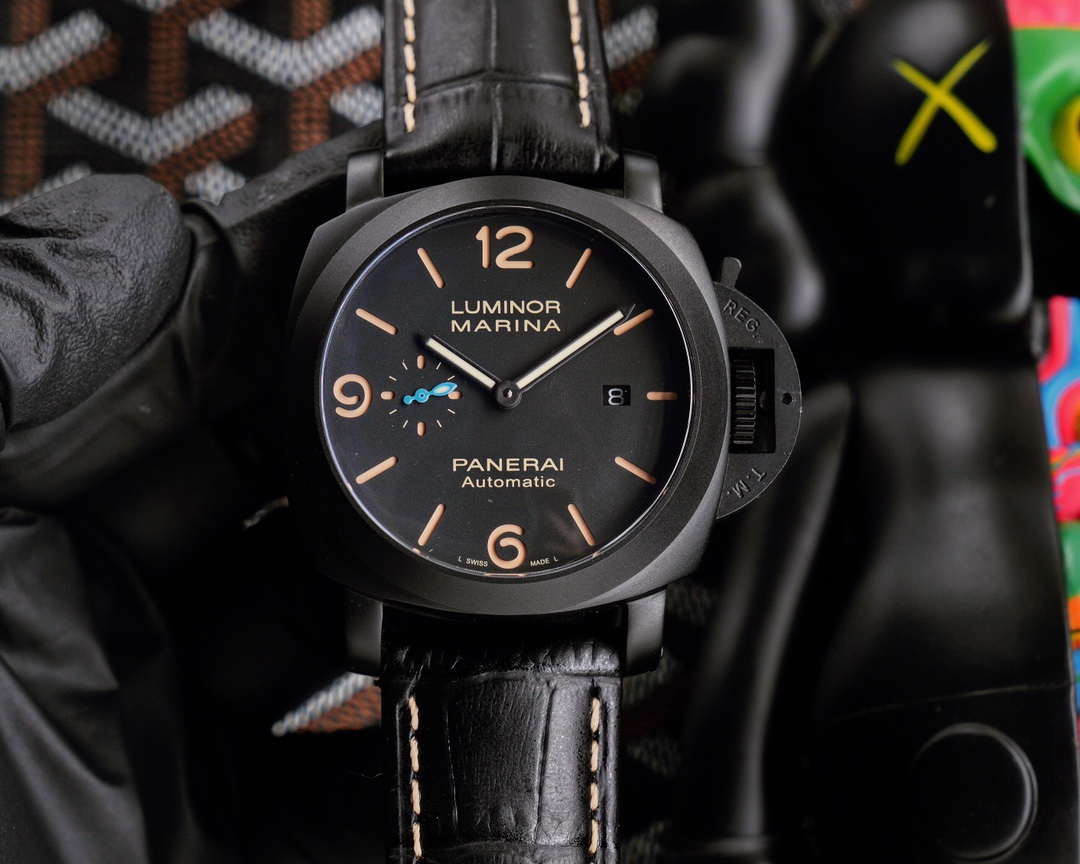 🎩PANERAI⌚️Curved coated glass🔍47mm*1.mm🃏First-layer cowhide strap with original pin buckle➰Multi-function mechanical🎱31. stainless steel case✔️A watch from