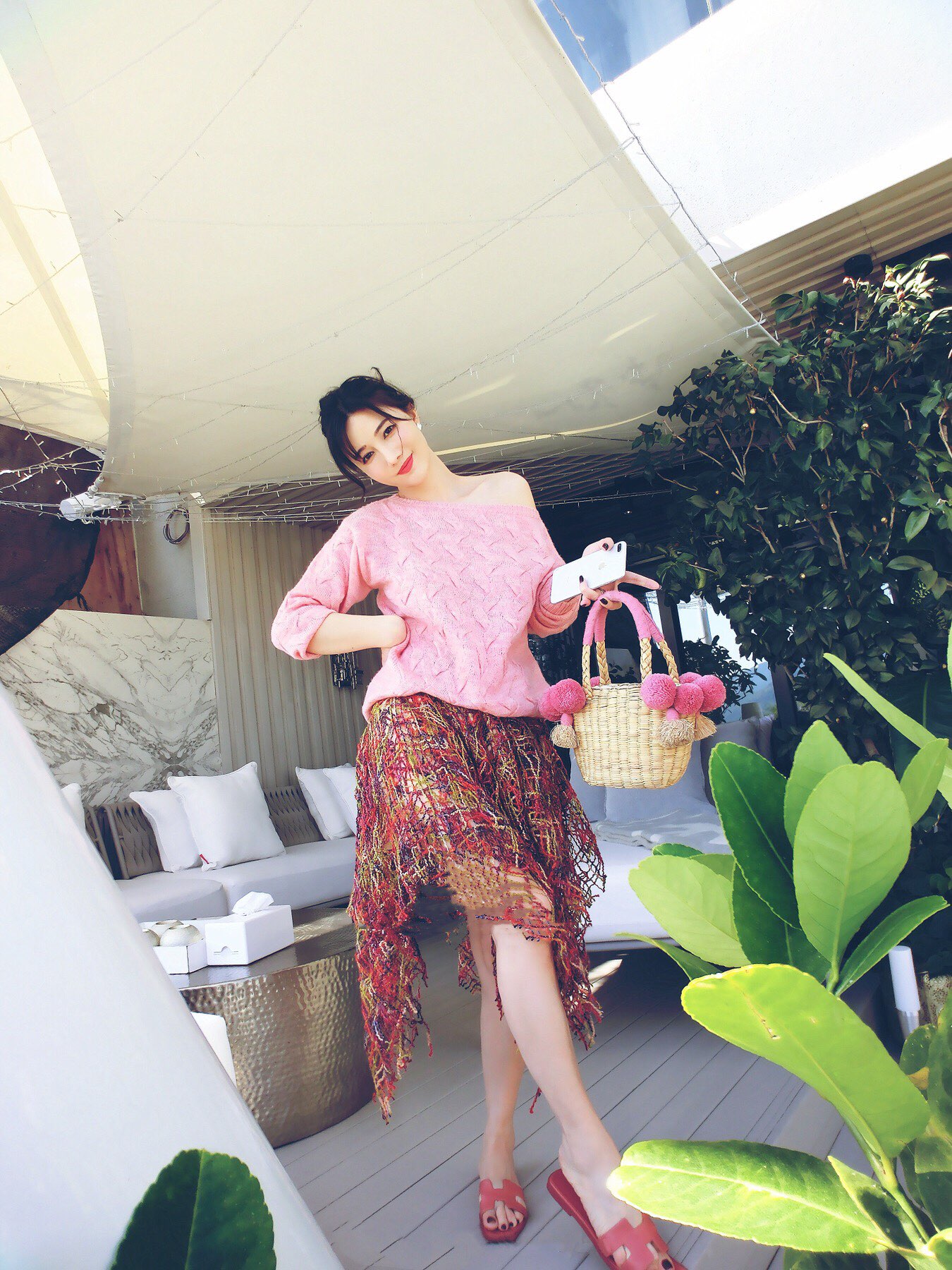 NO:253970,Dried rose pink-H-shaped flat-soled Oran series slippers, slippers19860909干枯玫瑰粉-H型平底Oran系列拖鞋,拖鞋,slippers,Women's Shoes