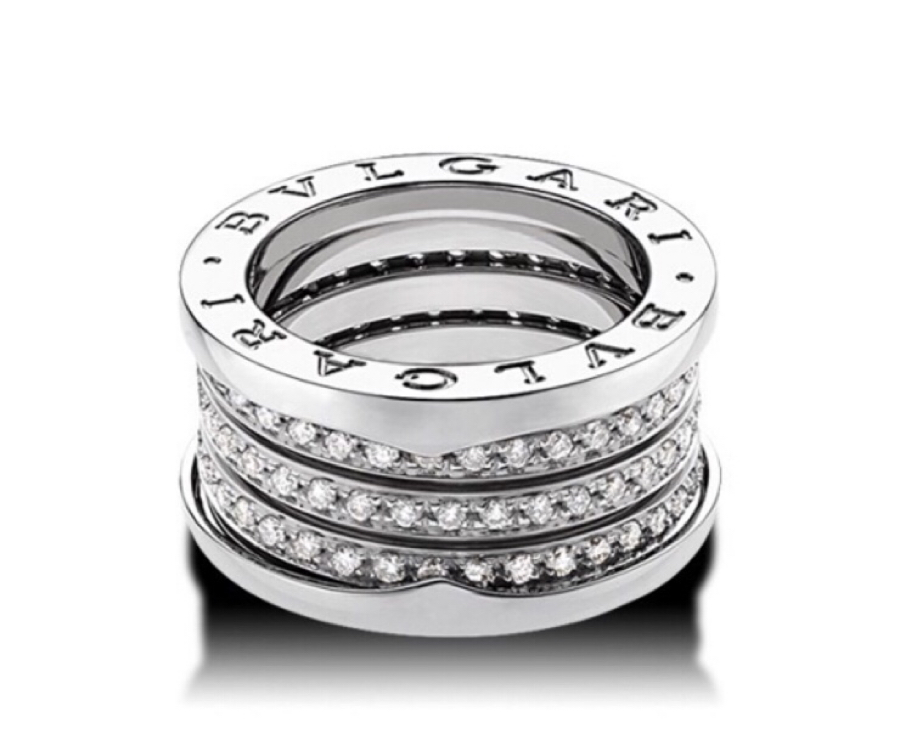 Bvlgari Jewelry Ring- White Set With Diamonds