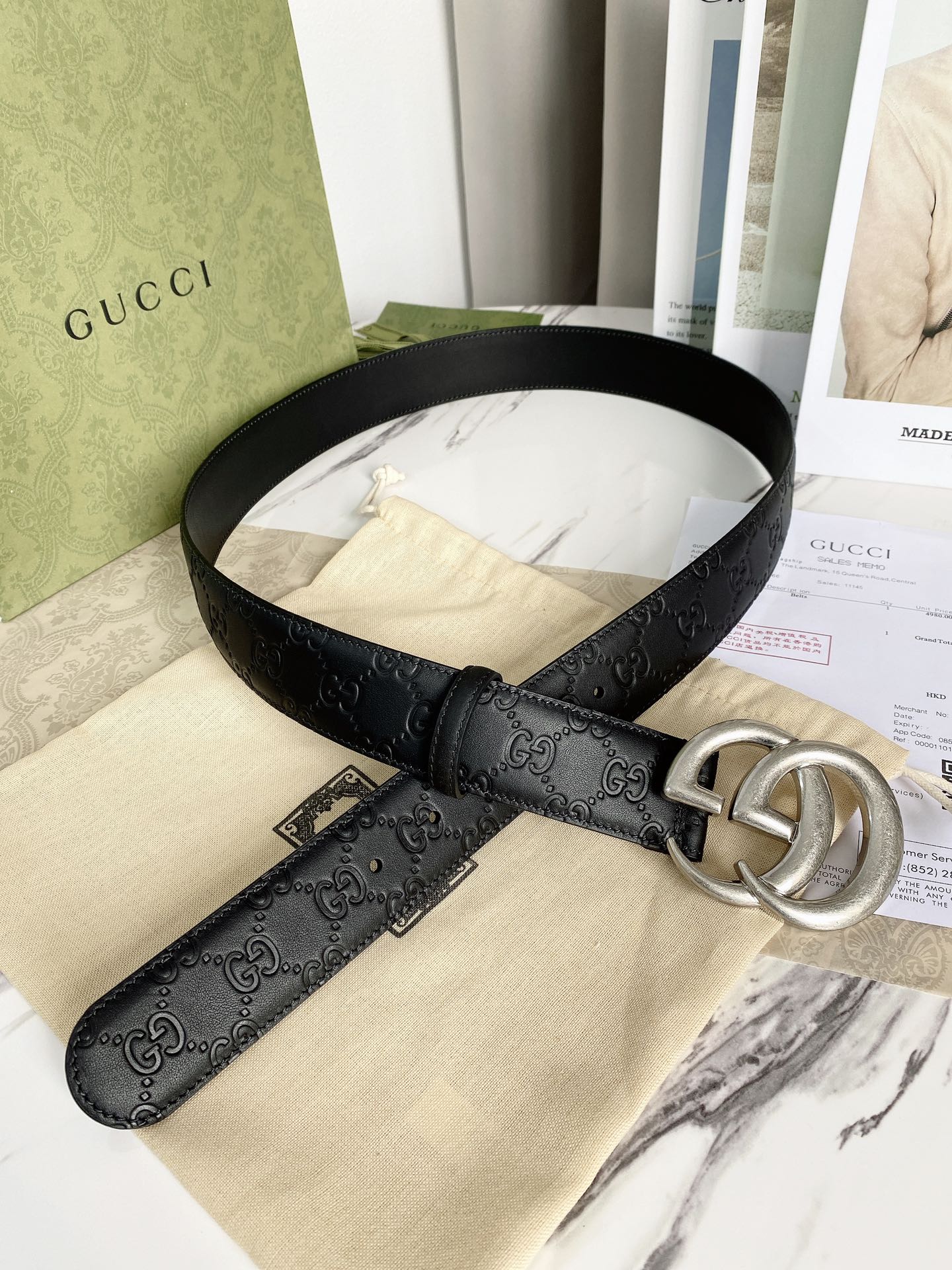 配全套包装礼盒Gucci经典款腰带原