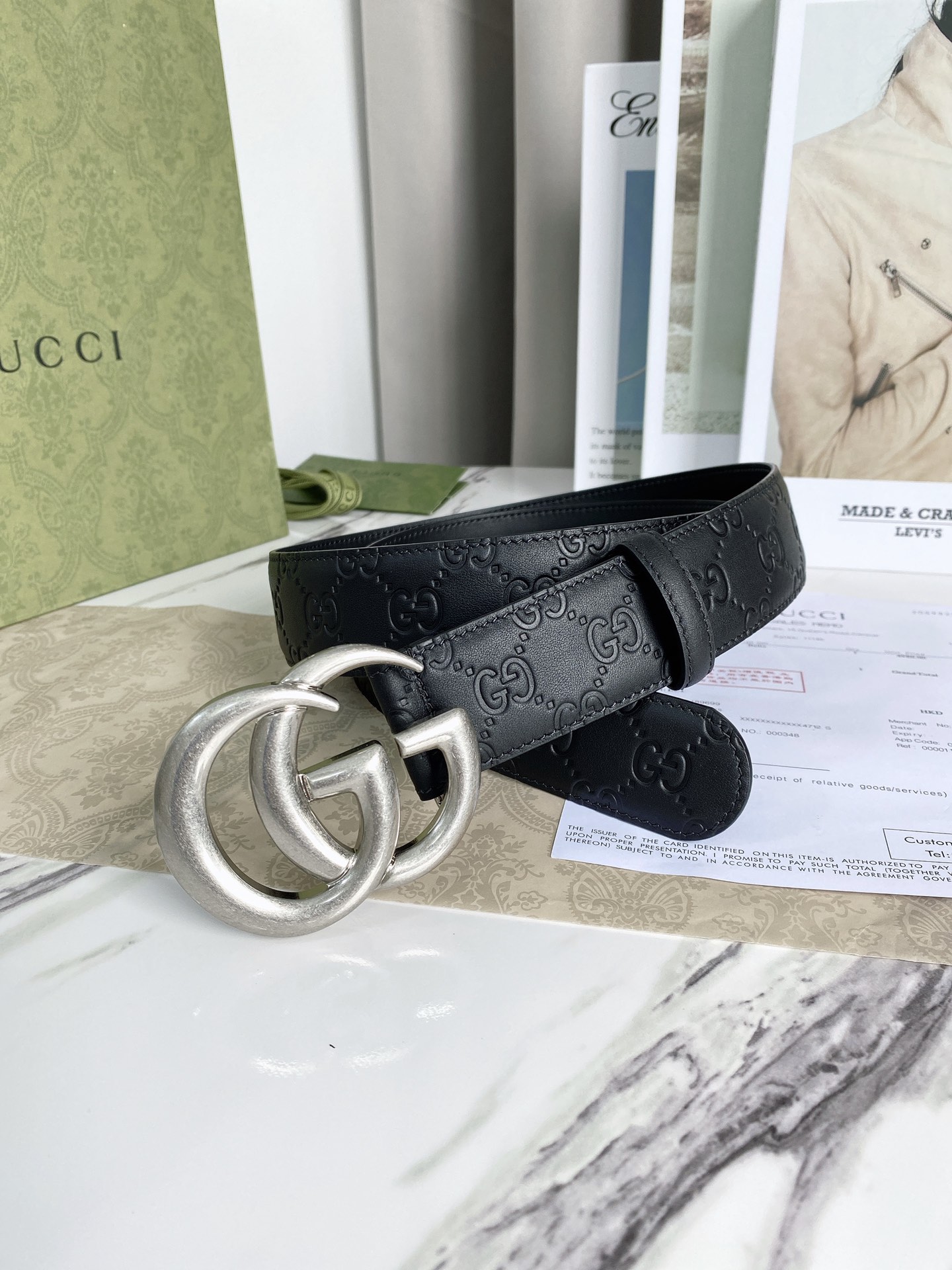 配全套包装礼盒Gucci经典款腰带原