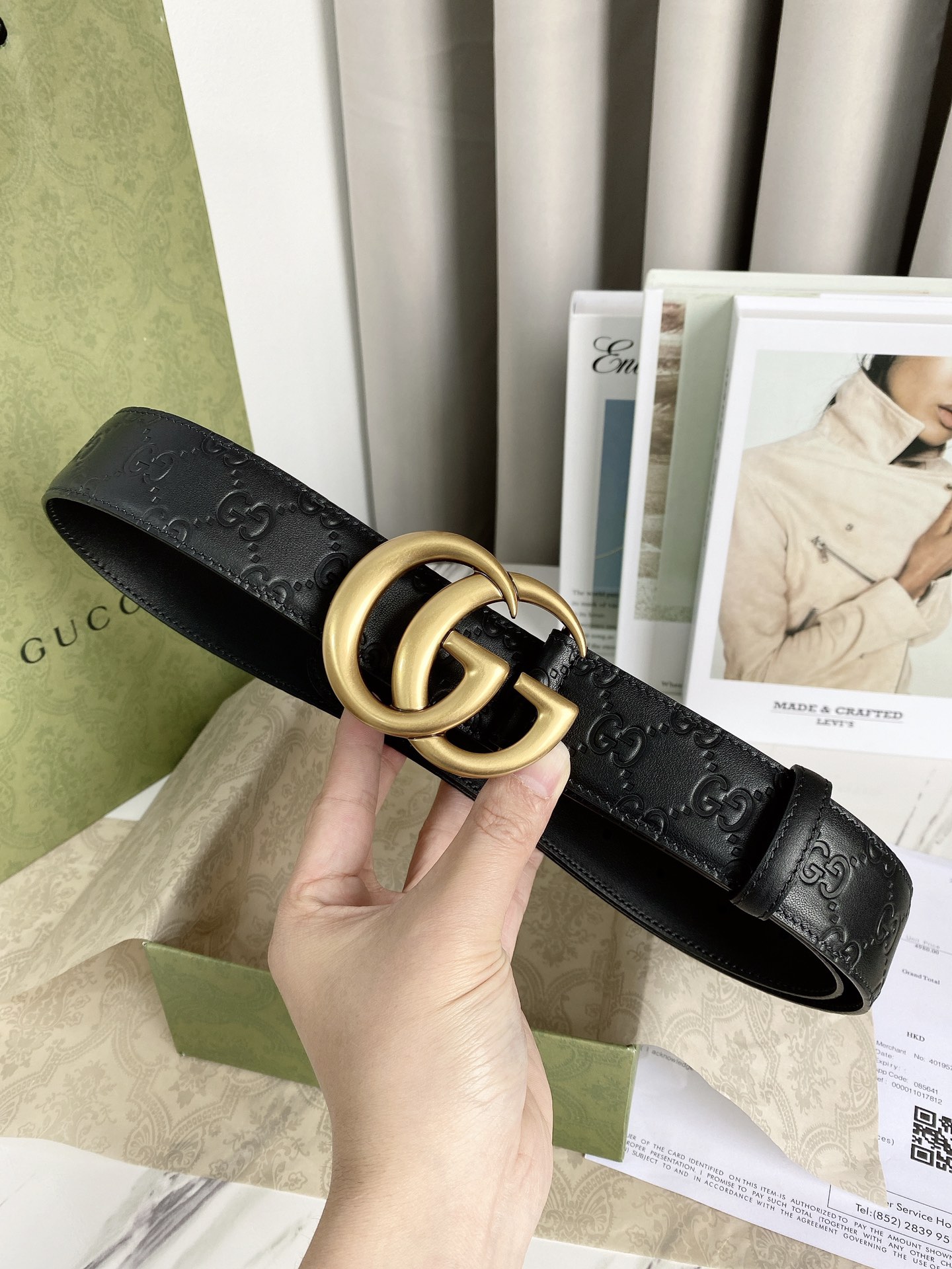 配全套包装礼盒Gucci经典款腰带原