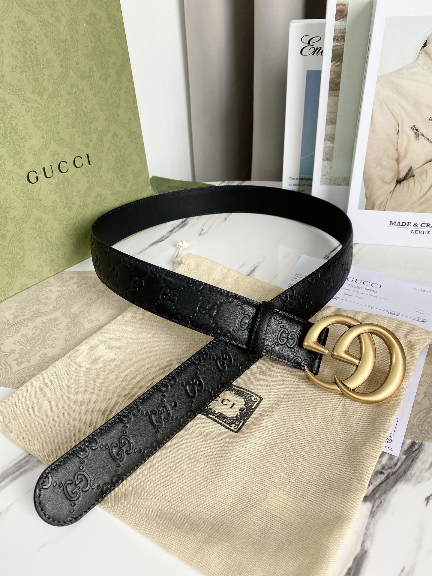 配全套包装礼盒Gucci经典款腰带原