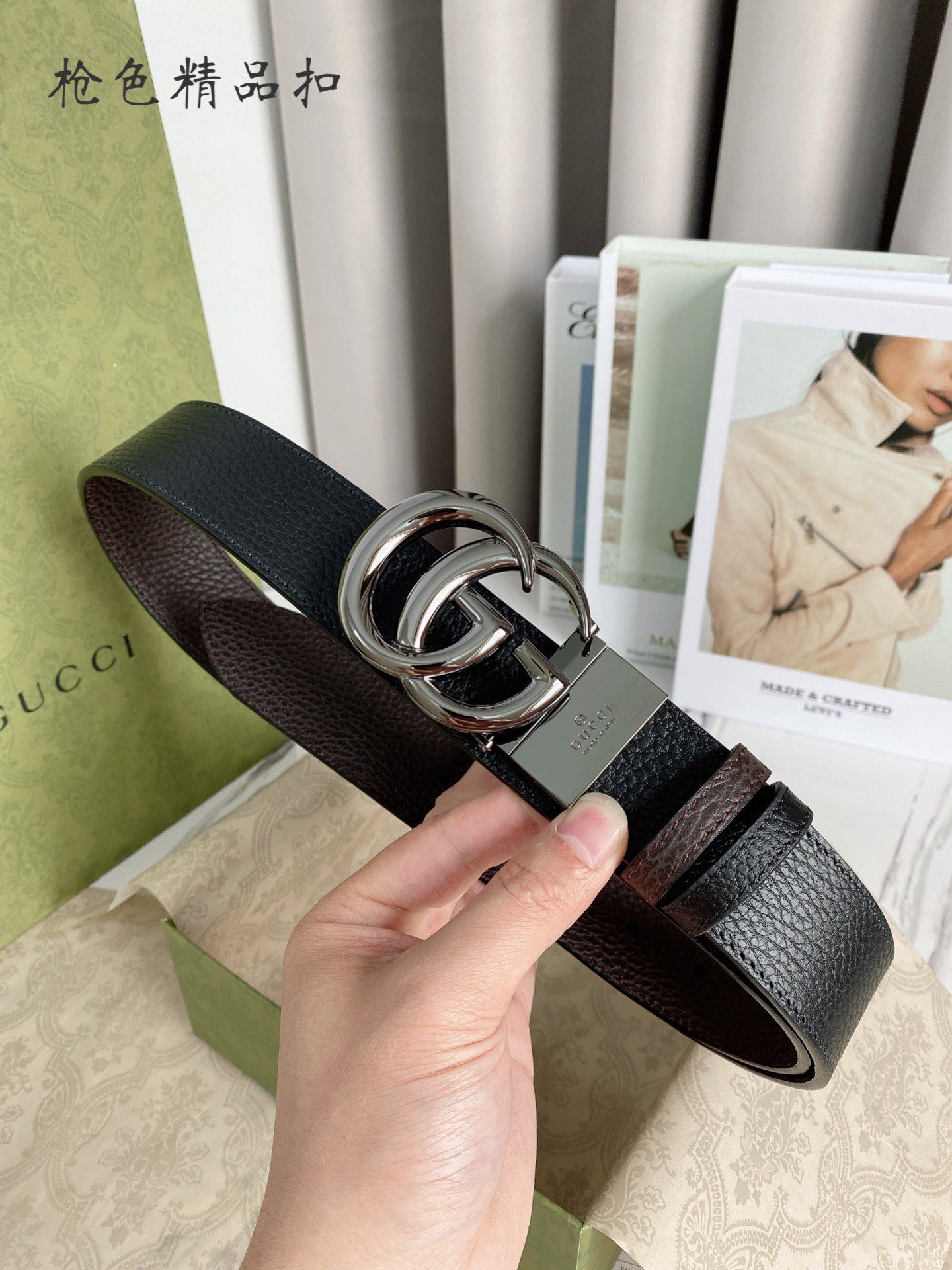 配全套包装礼盒Gucci专柜同步双面