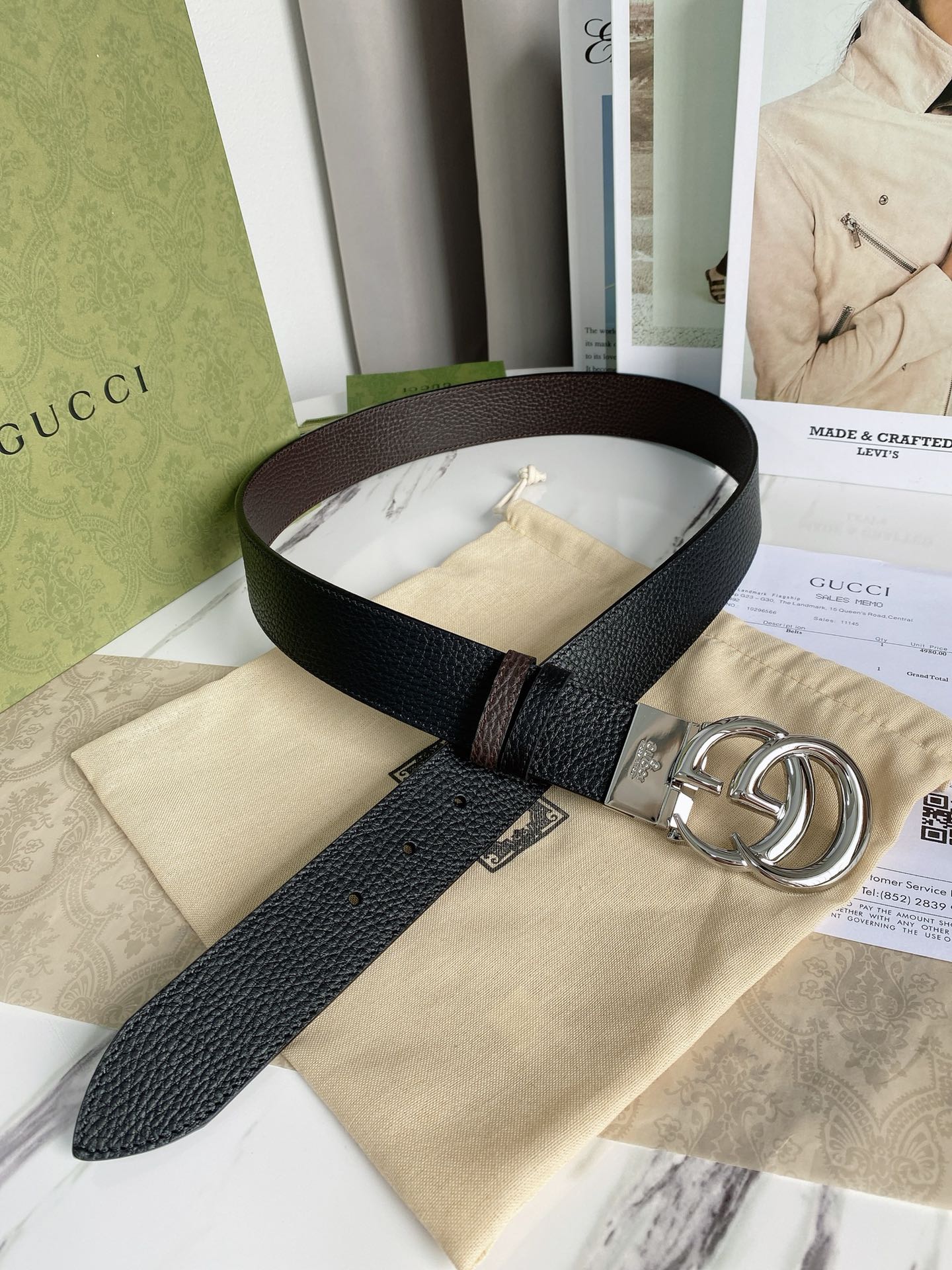 配全套包装礼盒Gucci专柜同步双面