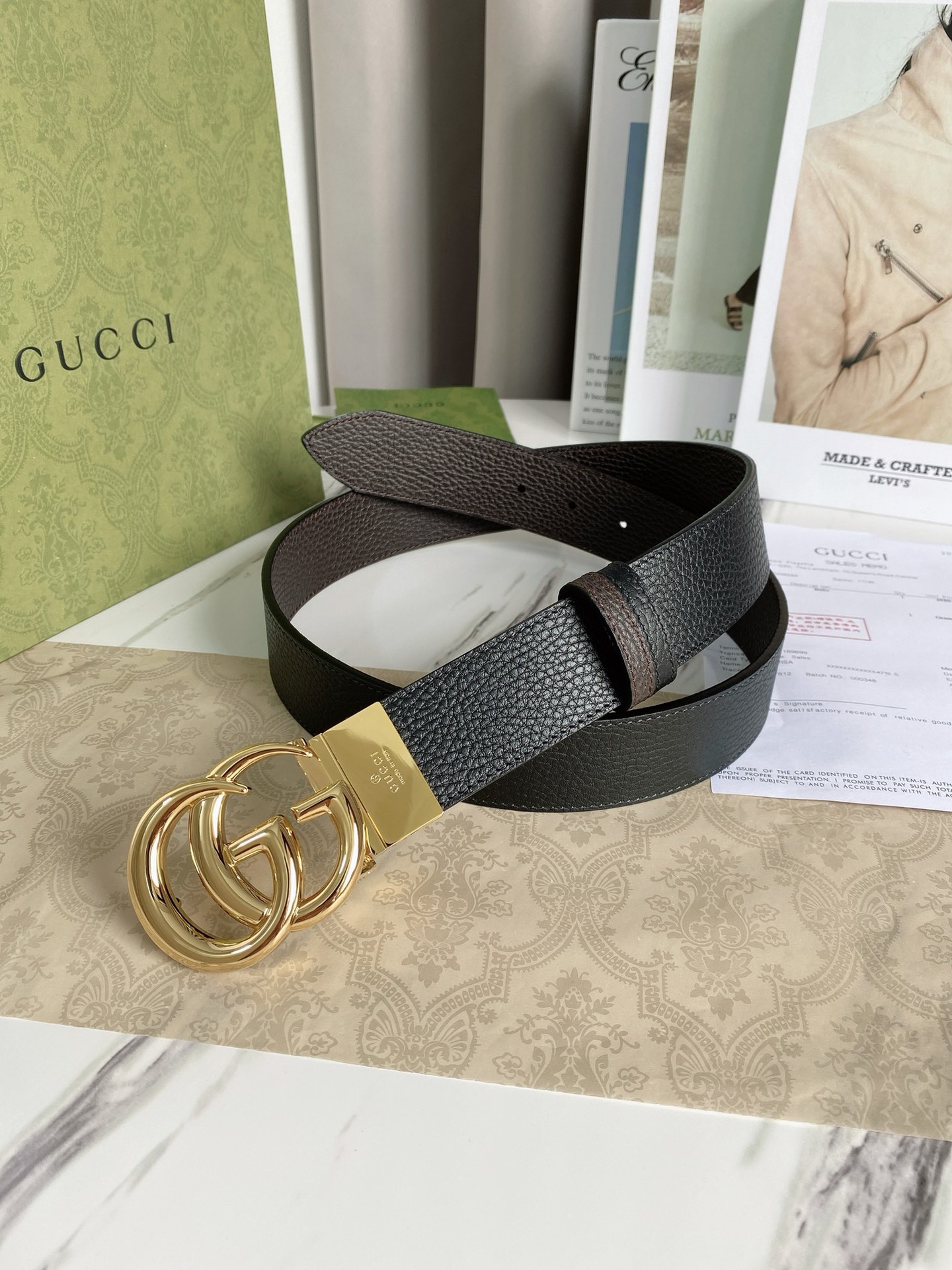 配全套包装礼盒Gucci专柜同步双面