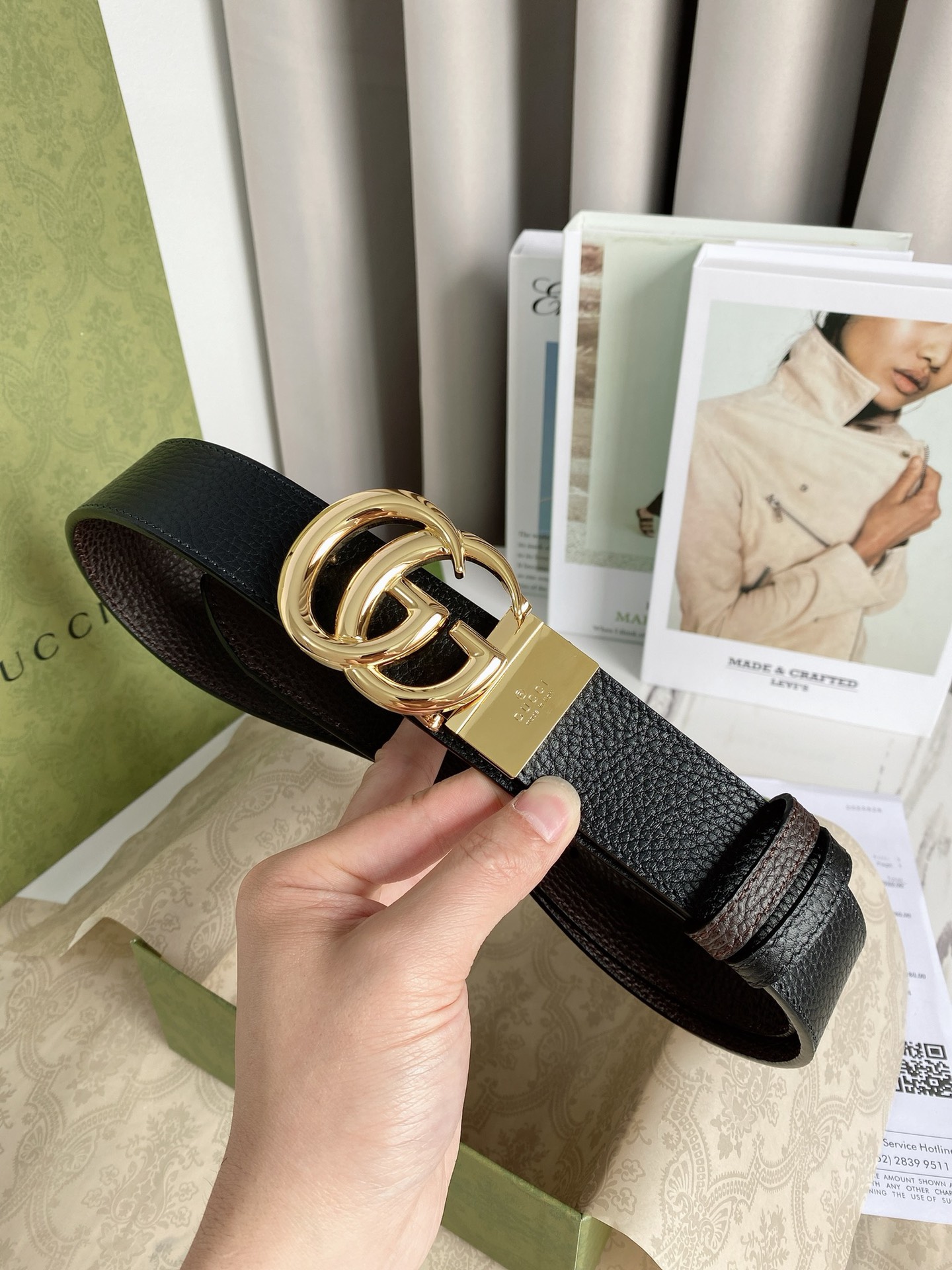 配全套包装礼盒Gucci专柜同步双面