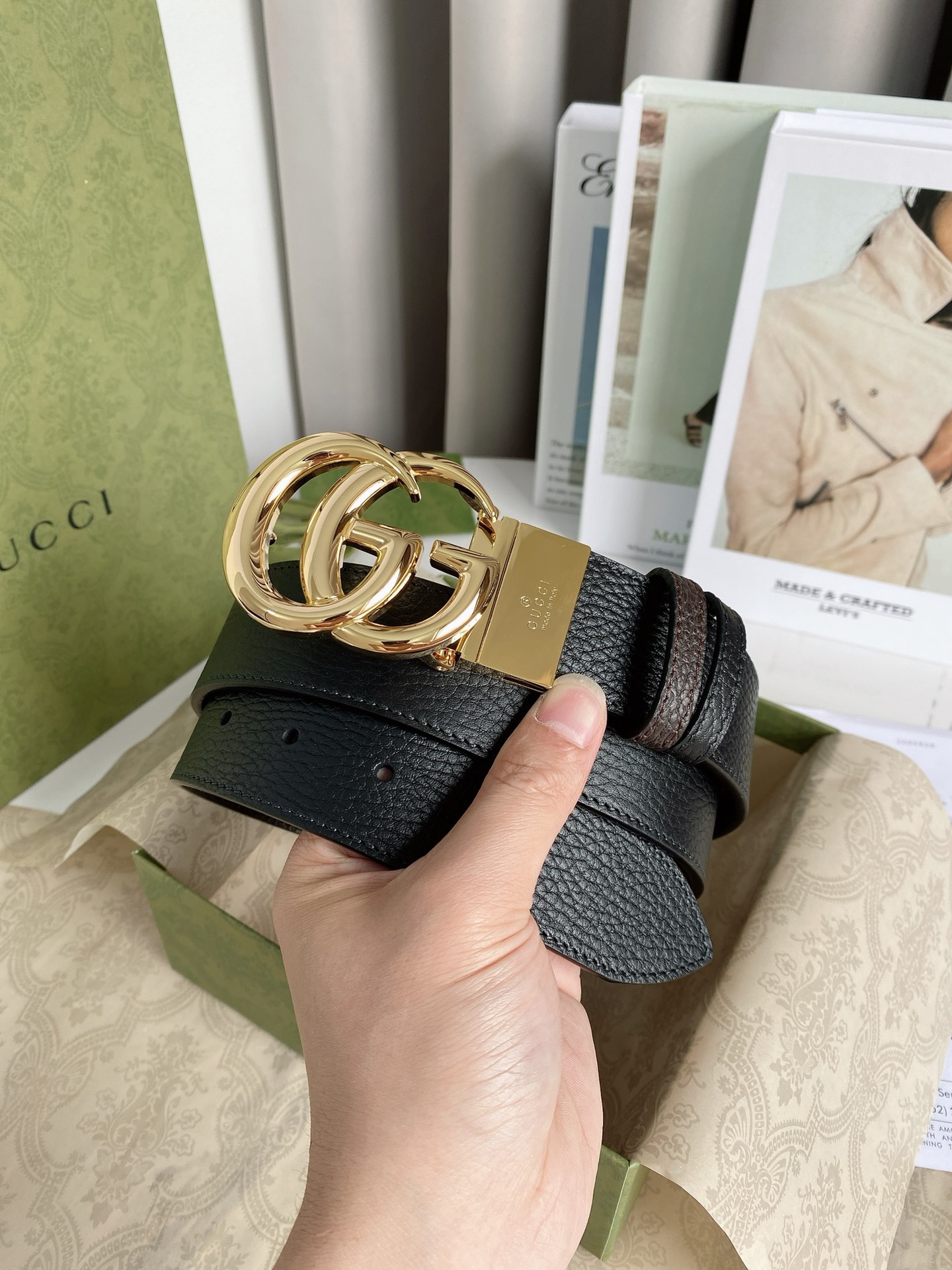 配全套包装礼盒Gucci专柜同步双面