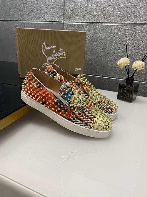 Christian Louboutin Gold-Spiked Slip-On Sneakers for Men and Women 1 Christian Louboutin Gold-Spiked Slip-On Sneakers for Men and Women
