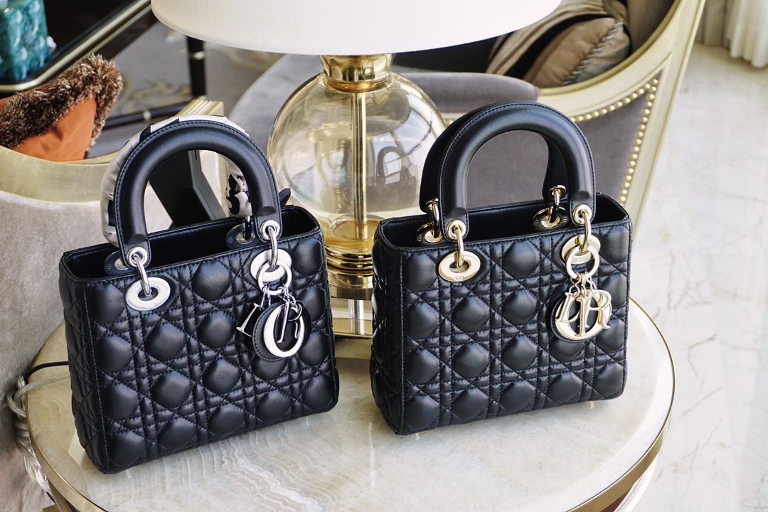 Dior Lady Handbags Crossbody & Shoulder Bags Black Sheepskin
