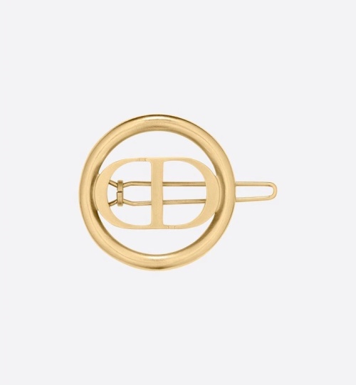 Dior 30 Montaigne Hair Clip - Gold Finish Metal with CD Signature 1 Dior 30 Montaigne Hair Clip - Gold Finish Metal with CD Signature