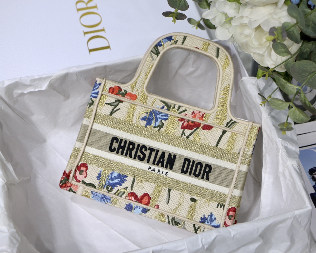 Dior Book Tote Tote Bags Embroidery Vintage Mini