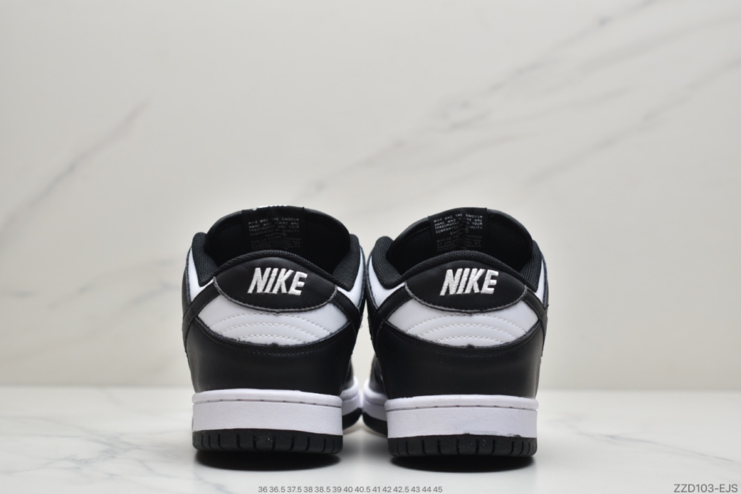 250 耐克DunkNike SB Dunk Low Retro”White/Black”扣篮系列低帮休闲运动滑板板鞋“皮革黑白熊猫” DD1391-100