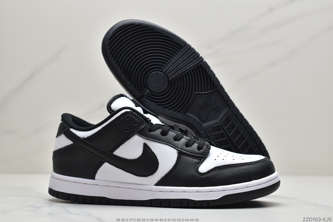 250 耐克DunkNike SB Dunk Low Retro”White/Black”扣篮系列低帮休闲运动滑板板鞋“皮革黑白熊猫” DD1391-100