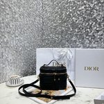 Dior Handbags Cosmetic Bags Black Sheepskin